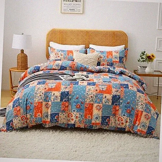 Floral Size Comforter Sets, Montage Boho Vintage Floral Queen Boho Montage